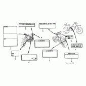 Схема узла: Информационные наклейки для Honda XR250