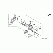 Схема вузла: Задній гальмівний супорт для Honda XL650 Transalp