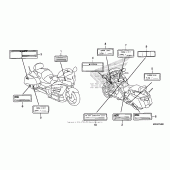 Схема узла: Информационные наклейки для Honda GL1800 Gold Wing F6B Bagger