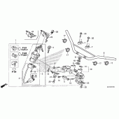 Схема вузла: Верхня траверса & Кліпон керма для Honda CRF250 CRF250RL Rally