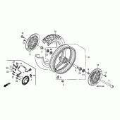 Схема вузла: Переднє колесо для Honda XL1000V Varadero