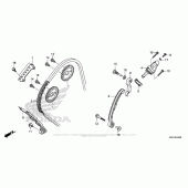 Схема вузла: Ланцюг ГРМ & Натяжник & Заспокоювач для Honda CBR600