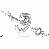 Схема вузла: Переднє колесо для Honda NX250