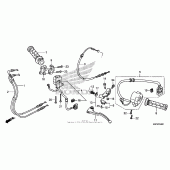 Схема вузла: Ручка керма & Пульт управління рульовой & Троси для Honda CBR600 CBR600RR