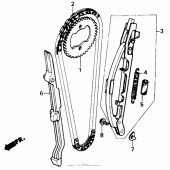 Схема вузла: Ланцюг ГРМ і Натяжитель і Успокоитель для Honda XR250