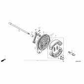 Схема вузла: Задній гальмівний барабан для Honda VT750 Shadow Aero