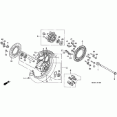 Схема вузла: Заднє колесо для Honda NX650 Dominator
