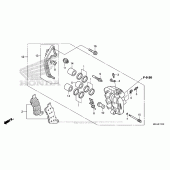 Схема вузла: Лівий-передній гальмівний супорт для Honda VFR1200 Crosstourer