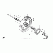 Схема вузла: Переднє колесо для Honda VT600 Shadow VLX
