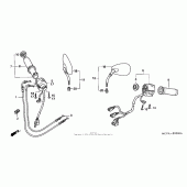 Схема узла: Пульт управления рулевой & Тросик для Honda VTX1800