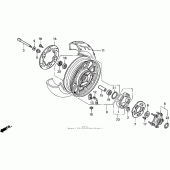 Схема узла: Заднее колесо для Honda VT1100 Shadow A.C.E. Tour