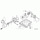Схема вузла: Масляний насос & Піддон для Honda CBR600 CBR600F4i
