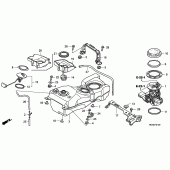 Схема узла: Топливный бак для Honda GL1800 Gold Wing