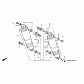 Схема вузла: Задній амортизатор для Honda VT1100 Shadow Sabre