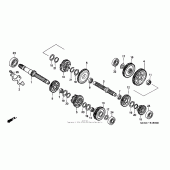 Схема вузла: Трансмісія для Honda VT1100 Shadow Sabre