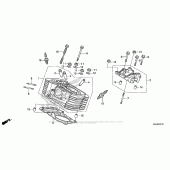 Схема вузла: Задня головка циліндра для Honda VT750 Shadow Aero