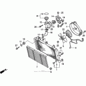 Схема вузла: Радіатор для Honda ST1100 Pan-European