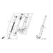Схема вузла: Вилка передньої осі (VT1100C2) для Honda VT1100 Shadow ACE