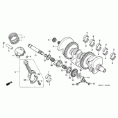 Схема вузла: Колінчастий вал & Поршень для Honda CBF1000