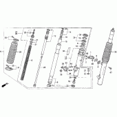 Схема вузла: Вилка передньої осі для Honda XR600