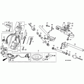 Схема вузла: Верхня траверса & Кліпон керма для Honda CBR600