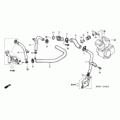 Схема вузла: Труба водна для Honda VT1100 Shadow Sabre
