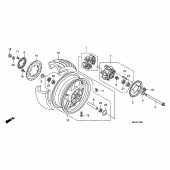 Схема вузла: Заднє колесо для Honda CB1300 Super Bol D'Or