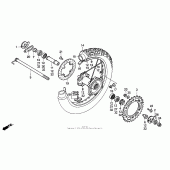 Схема вузла: Заднє колесо для Honda XR600