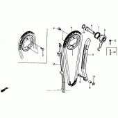 Схема вузла: Ланцюг ГРМ і Натяжитель і Успокоитель для Honda XR600