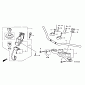 Схема вузла: Верхня траверса & Кліпон керма для Honda XL125 Varadero