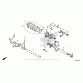 Схема вузла: Копірний вал & Вилки & Вал перемикання для Honda VFR800 Interceptor Deluxe