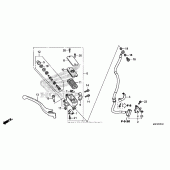 Схема узла: Передний тормозной цилиндр (2) для Honda CTX700