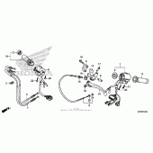 Схема вузла: Пульт управління рульовой & Тросик для Honda VT1300 Sabre