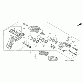 Схема вузла: Задній гальмівний супорт (XL1000V) для Honda XL1000V Varadero