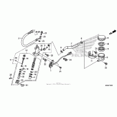 Схема узла: Задний тормозной цилиндр для Honda GL1800 Gold Wing F6B Bagger