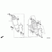 Схема узла: Задний амортизатор (1) для Honda VT750 Shadow Aero