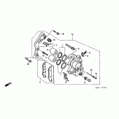 Схема узла: Передний тормозной суппорт для Honda CR250