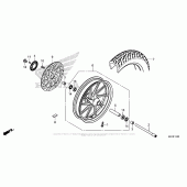 Схема вузла: Переднє колесо для Honda CMX300 Rebel