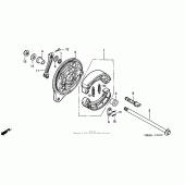 Схема вузла: Задній гальмівний барабан для Honda VT750 Shadow Deluxe