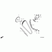 Схема узла: Цепь ГРМ & Натяжитель & Успокоитель для Honda CBR125