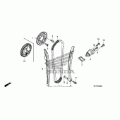 Схема узла: Цепь ГРМ & Натяжитель & Успокоитель для Honda CRF450 CRF450X