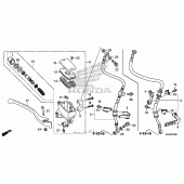 Схема вузла: Передній гальмівний циліндр (1) для Honda VT750 Shadow Aero