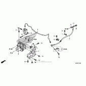 Схема вузла: Задній гальмівний шланг для Honda NSA700 DN-01