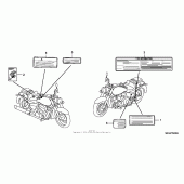 Схема вузла: Caution labels для Honda VT750 Shadow Aero