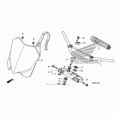 Схема вузла: Верхня траверса & Кліпон керма для Honda CRF250 CRF250R