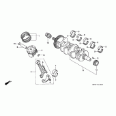 Схема вузла: Колінчастий вал і Поршень для Honda CBR600 CBR600F
