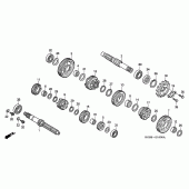 Схема вузла: Трансмісія для Honda VT125 Shadow