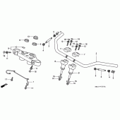 Схема узла: Верхняя траверса и Клипон руля для Honda VT750 Shadow A.C.E.