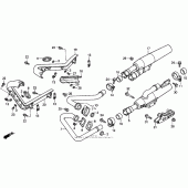 Схема узла: Vt1100c muffler 97 для Honda VT1100 Shadow Spirit