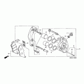 Схема вузла: Передній гальмівний супорт для Honda NX650 Dominator